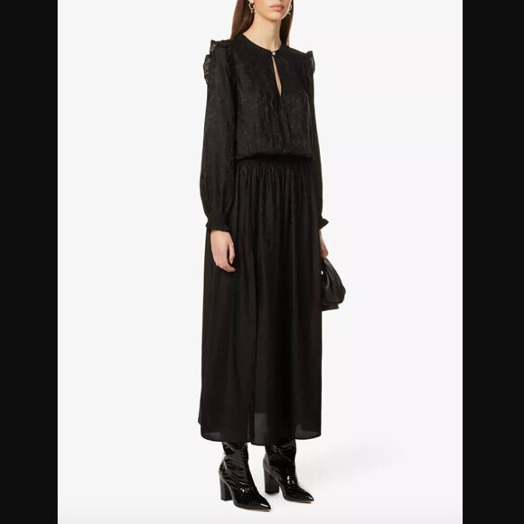 ZADIG & VOLTAIRE Roar Jac Python Jacquard Woven Maxi Silk Blend Dress Size Small - Picture 5 of 12